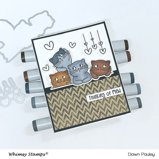 Read more about the article Adorable Cat Card/ Whimsy Stamps Thinking of Mew Stamp and Die Set