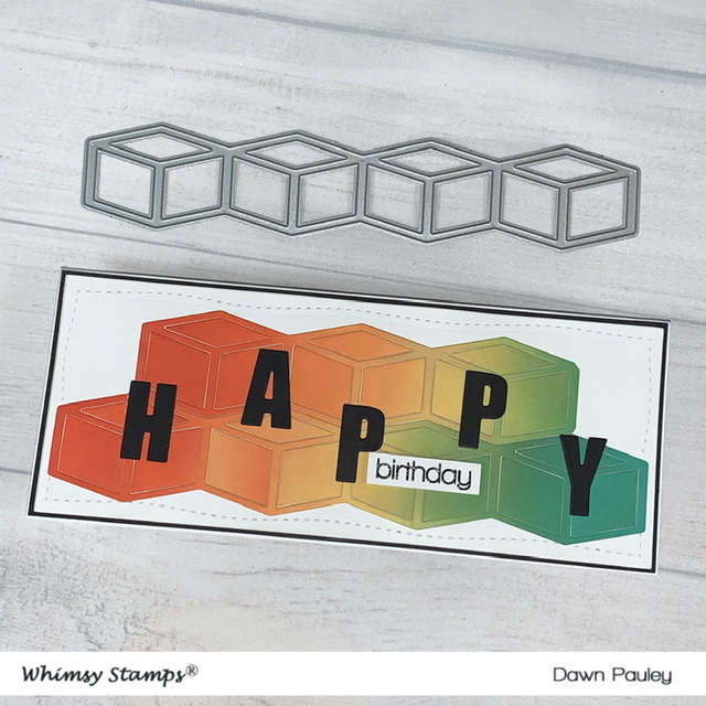 You are currently viewing Slimline Birthday Card/Whimsy Stamps Cubed Die